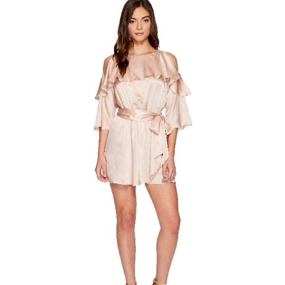 RACHEL ZOE Catrina SILK Romper Tube Rose 2 - Picture 1 of 9